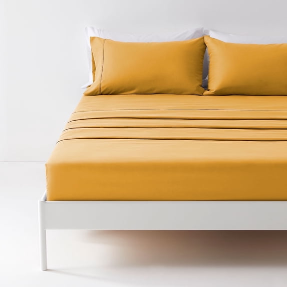 Sonive Bed Sheet Sets,Ultra Soft Breathable Luxury 4 Piece, (Dull Yellow, Full)