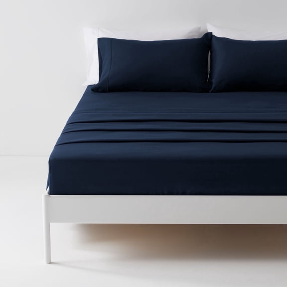 Sonive Bed Sheet Sets, Ultra Soft Breathable Luxury 4 Piece (Navy Blue, Queen)