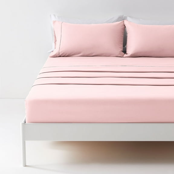 Sonive Bed Sheet Sets,Ultra Soft Breathable Luxury 4 Piece, (Rose pink, King)