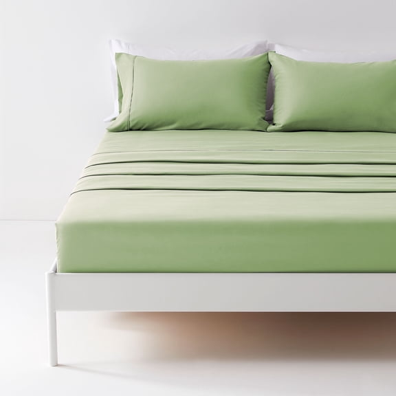 Sonive Bed Sheet Sets,Ultra Soft Breathable Luxury 4 Piece, (Sage green, Queen)