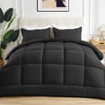 thumbnail image 1 of Sonive Bedding Comforter Duvet Insert Fluffy Warm Microfiber Fill All Season Down Alternative Quilted Comforter Box Stitched with Corner Tabs Machine Washable (Twin, Black), 1 of 7
