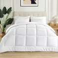 thumbnail image 1 of Sonive Bedding Comforter Duvet Insert Fluffy Warm Microfiber Fill All Season Down Alternative Quilted Comforter Box Stitched with Corner Tabs Machine Washable (Twin, White), 1 of 7