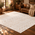 thumbnail image 1 of Sonive Beige Boho Area Rug 6ft x 9ft, Low Pile Non Slip, Accent Rugs for Living Room Bedroom, 1 of 6