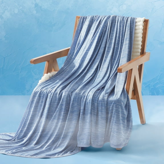 Sonive 90" × 90" Cooling Blanket for Hot Sleepers, Double-Sided Summer Blanket, Cool-Touch Fabric, Machine Washable (Queen, Blue)