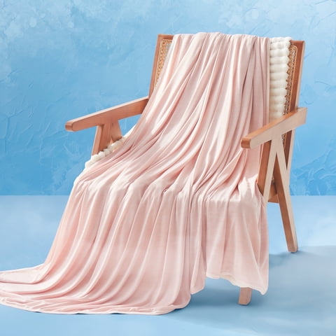 Sonive 60" x 90" Cooling Blanket, Double-Sided Summer Cool-Touch Throw, Pink