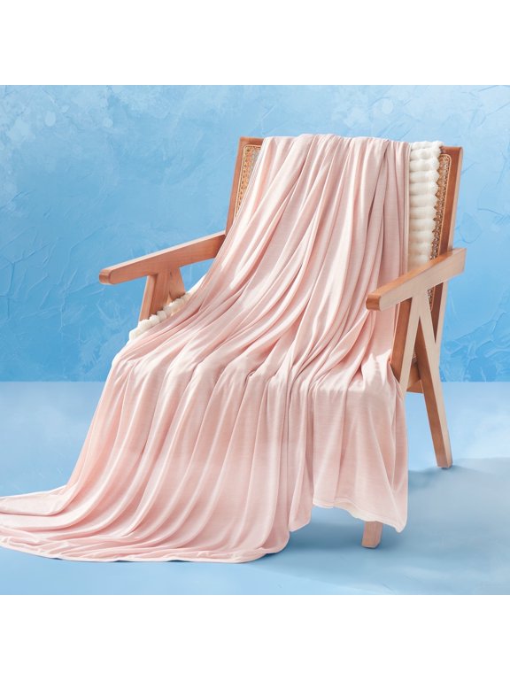 60" x 90" Cooling Blanket, Double-Sided Summer Cool-Touch Throw, Pink