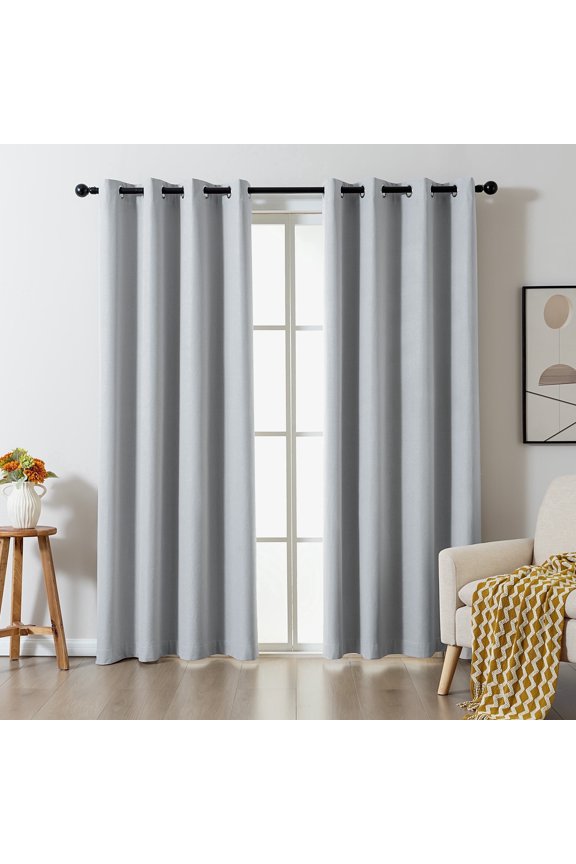52" x 95" Blackout Curtains Pack of 2, Grommet Top Living Room Bedroom Curtain, Light Blue