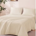 thumbnail image 1 of Sonive Sheet Set King Size Beige, 4 Pieces 140 GSM Brushed Elastic Fitted Soft & Cozy Bed Sheets Set with Deep Pocket, 1 of 9