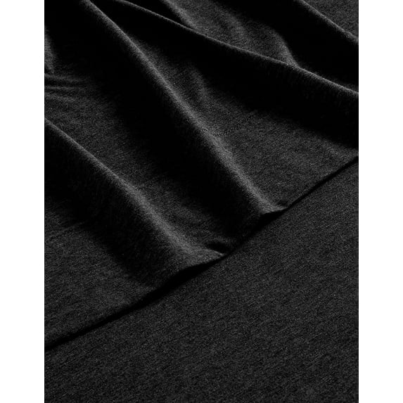 Sonive Twin Jersey Knit Pure Cotton Sheet set, 145gsm 100% Soft Cotton Super Breathable 3 Pieces Sheets set (Twin, Black)