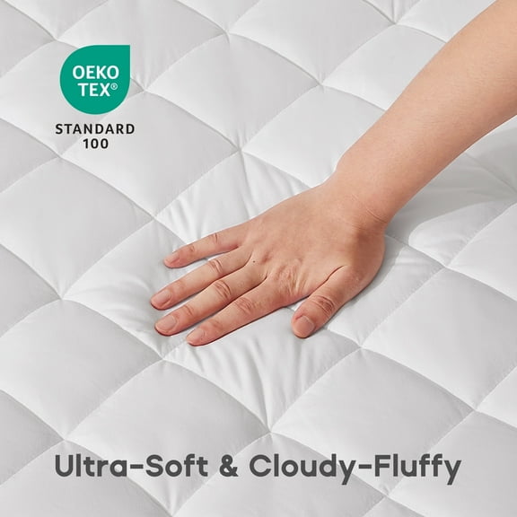 Sonive Mattress Pad Protector, Ultra-Soft, Deep Pocket, Breathable, Cozy&Fluffy (White, Full)
