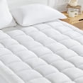 thumbnail image 1 of Sonive Quilted Mattress Pad Queen, Thick Fluffy Soft Breathable Durable Cover Deep Pocket, White, 1 of 8