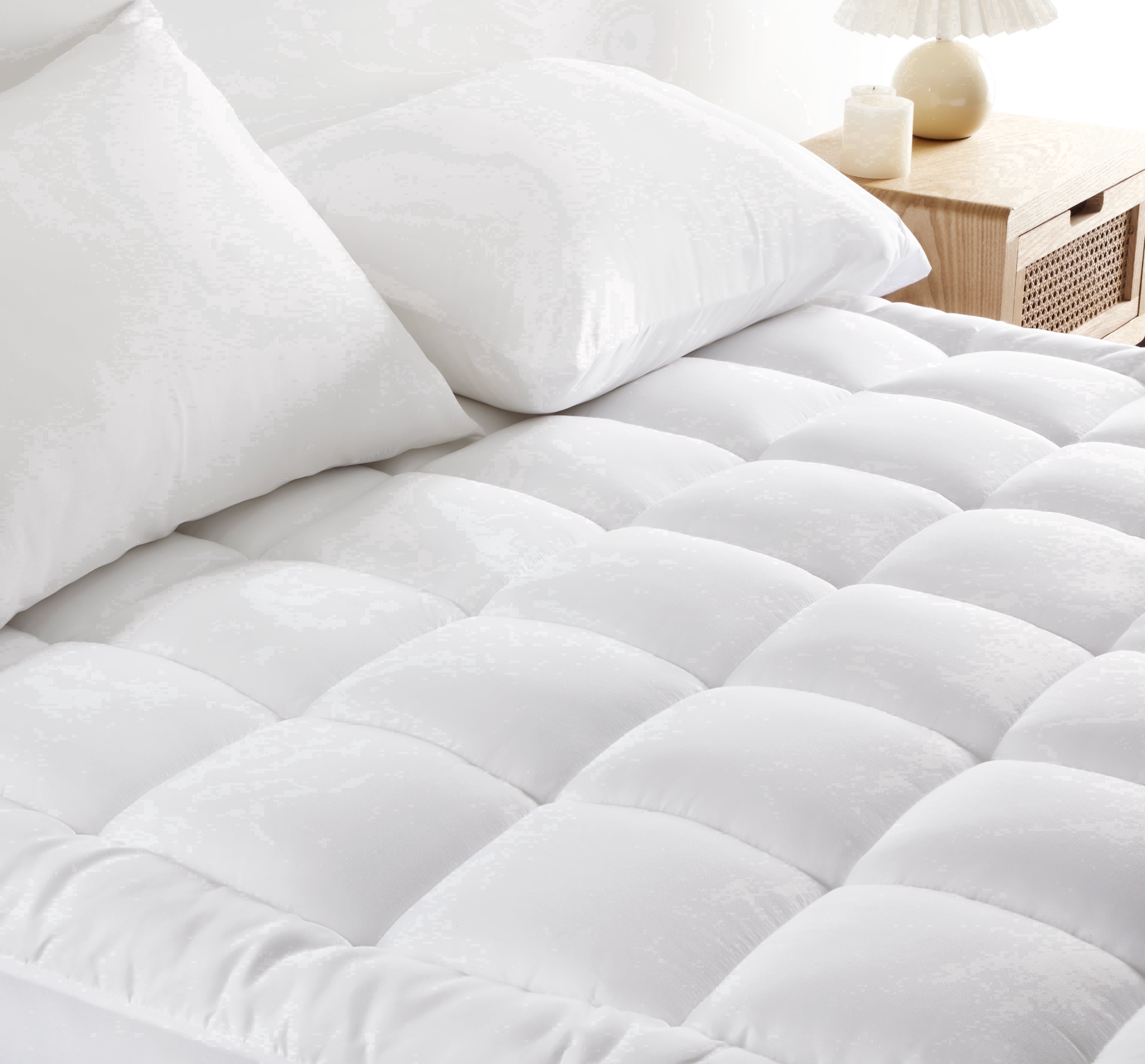 Sonive Quilted Mattress Pad Twin, Thick Fluffy Soft Breathable Durable Cover Deep Pocket, White
