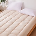 thumbnail image 1 of Sonive Quilted Mattress Pad Cover Twin-XL Size, Thick Fluffy Soft Breathable Durable Topper Fits Up to 21-Inch Deep Pocket (Beige, Twin-XL), 1 of 7