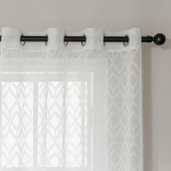 Sonive Sheer Curtains Valances Light Filtering Privacy for Living Room Grommet Top Washable White Translucent Drapes, 52"×63"(2 Panels)