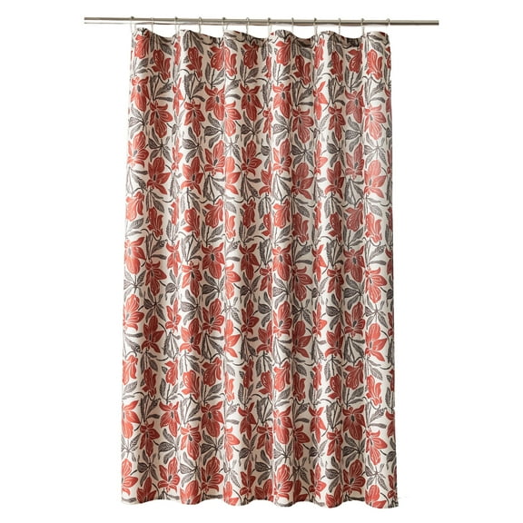 Sonive Red Floral Cottagecore  Water Resistant Bathroom Shower Curtain, 72"×72"