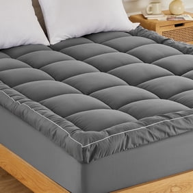 Sonive Ultra Thick Mattress Topper Full, Pillow-Top Box Quilted Pad with Premium 1000gsm Alternative Filling, Gray