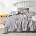 thumbnail image 1 of Sonive Washed Comforter Sets Twin/Twin-XL 2 Piece, Soft and Cozy, Fluffy Microfiber Fill, Washed Textured Wrinkled Design (Gull Grey), 1 of 7