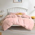 thumbnail image 1 of Sonive Washed Duvet Cover Set Queen, 3 Pieces Soft Cozy Textured Wrinkled Bedding Set, Rose pink, 1 of 8