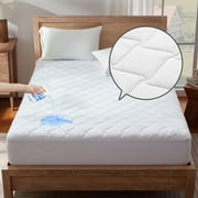 Sonive Waterproof Mattress Protector Pad - Machine Washable, Breathable Topper with Deep Pockets, All-Season, Hotel Quality( White, Queen)