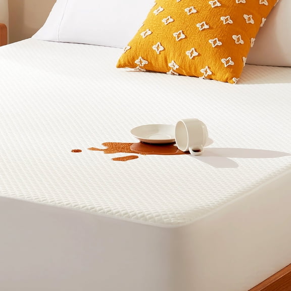 Sonive Twin Mattress Protector, Waterproof Air Layer Mattress Cover with Deep Pocket, Breathable, Washable, Hotel Quality, White