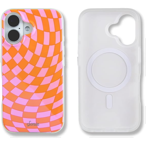 Sonix Case for iPhone 16 | Compatible with MagSafe | 10ft Drop Tested | Checkered | Checkmate Pink