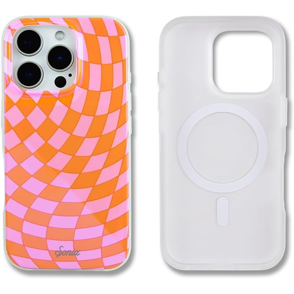 Sonix Case for iPhone 16 Pro | Compatible with MagSafe | 10ft Drop Tested | Checkered | Checkmate Pink