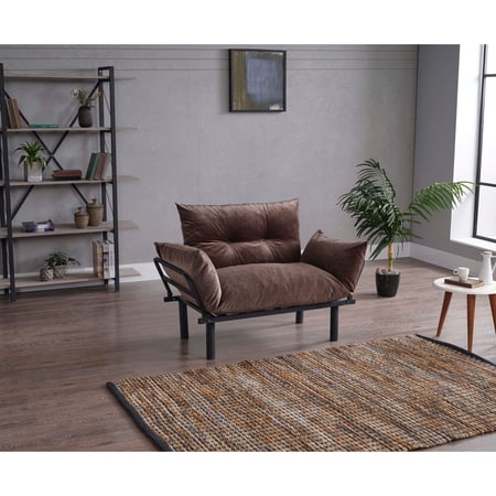 Sonix Flared Arms Modern Comfortable Loveseat With Removable Cushions Brown