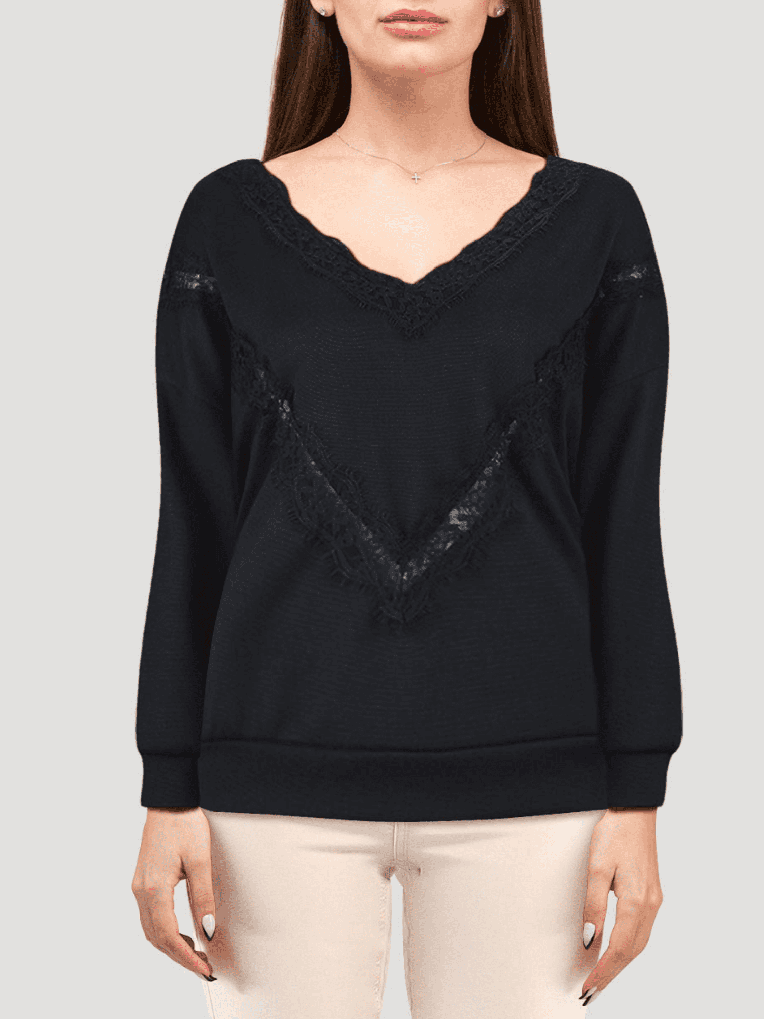 Sonja By Sonja Morgan Women's Emma Lace V-Neck Top