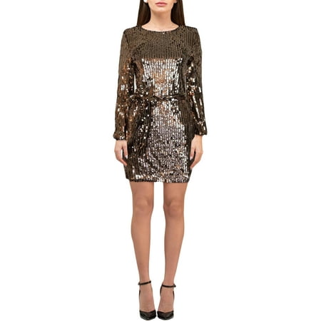 Sonja By Sonja Morgan Women's Goldie Glitter Belted Dress