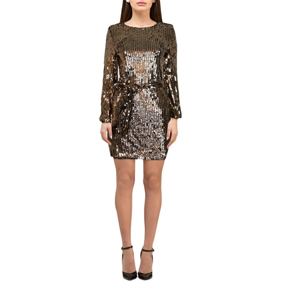 Sonja By Sonja Morgan Women's Goldie Glitter Belted Dress