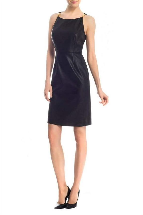 Women's Leather Textured Crossback Dress