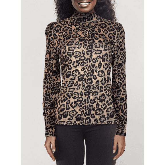 Sonja By Sonja Morgan Women's Tiffany Leopard Turtleneck