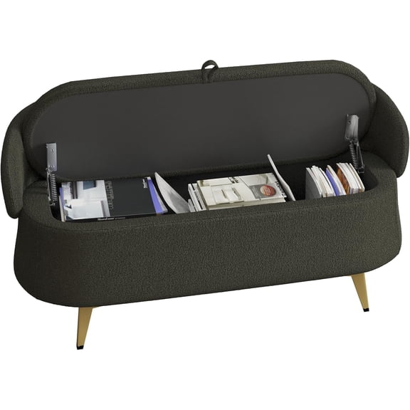 SonkYog Loveseat Sofa Small Couch with Storage Space, 50" Sofa Couch 2 Seat Loveseat with Golden Metal Legs for Living Room/Bedroom/Lounge