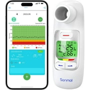 Sonmol Digital Home Breathing Test Device, PEF & FEV1 with Green LCD Screen & Bluetooth APP, for Adults and Children