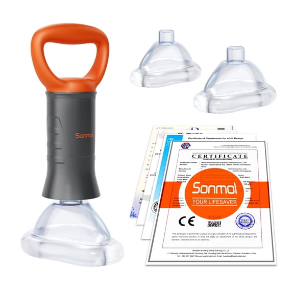 Sonmol First Aid Kit Manual Pump Assist Device with 3 Masks Included