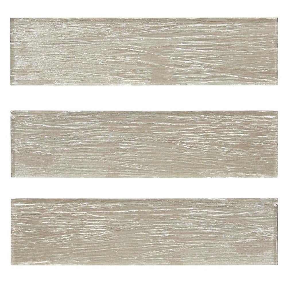 Champagne 3" x 12" Laminated Glass Mosaic Wall Tile