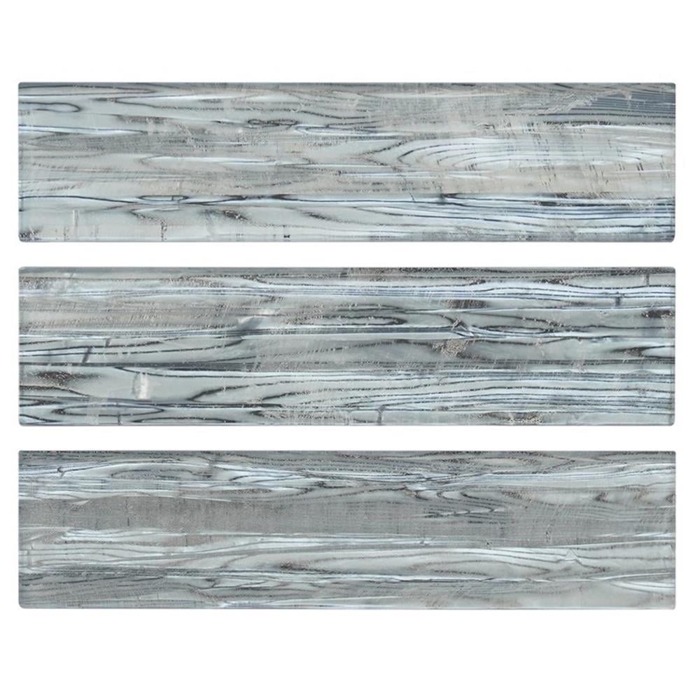 Sonnagh 3" x 12" Wood Grain Glass Mosaic Wall Tile