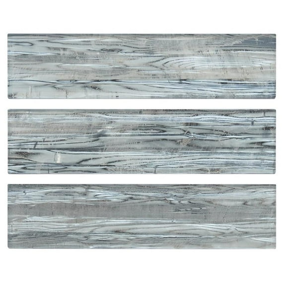 Sonnagh 3" x 12" Rectangular Laminated Glass Mosaic Wall Tile in Gray