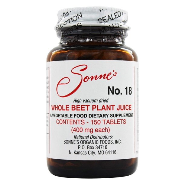 Sonnes Whole Beet Plant Juice No 18 400 mg 150 Tablets