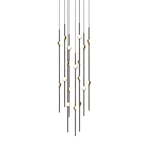 Sonneman 2012.W-22-J20 Constellation 12" Wide Led Multi Light Pendant - Espresso Black