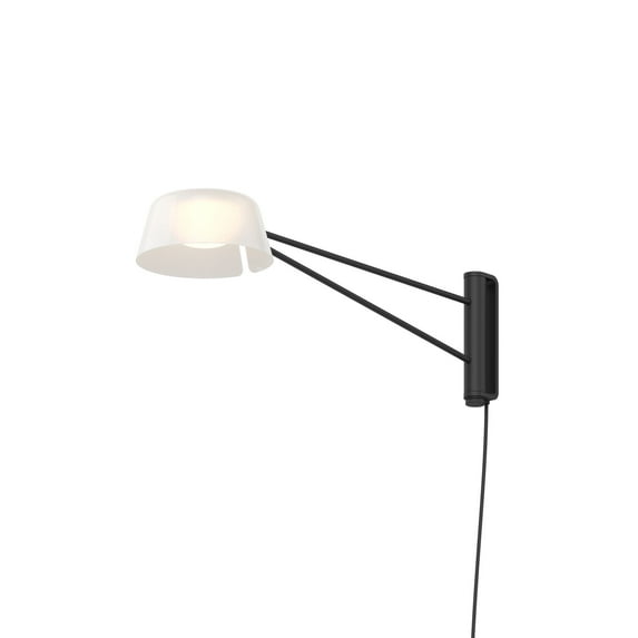 Sonneman 2030.25 Ray 6" Tall Led Short Wall Sconce - Satin Black / Opal White