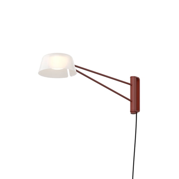 Sonneman 2030.73W Ray 6" Tall Led Short Wall Sconce - Oxide Red / Opal White