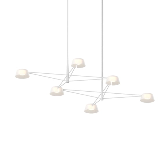Sonneman 2036.17 Ray 68" Wide Led Linear Chandelier - Warm Gray / Opal White
