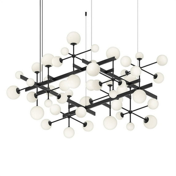 Sonneman 2065 Nebula 61" Wide Led Abstract Chandelier - Black