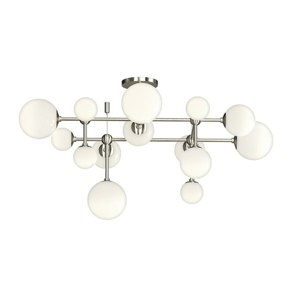Sonneman 2069.13 Sabon 15 Light 36" Wide Led Semi-Flush Ceiling Fixture - Nickel