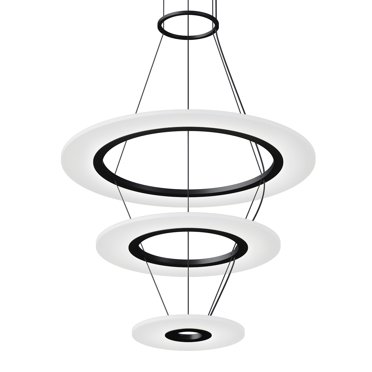 Sonneman 2075 Arctic Rings 3 Light 31" Wide Led Ring Chandelier - Black
