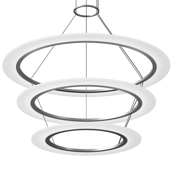 Sonneman 2076 Arctic Rings 3 Light 37" Wide Led Ring Chandelier - Silver