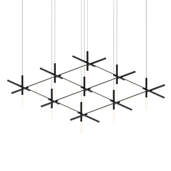 Sonneman 2105.25 Labyrinth 75" Wide Led Abstract Chandelier - Black