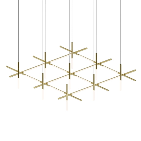 Sonneman 2105.14 Labyrinth 75" Wide Led Abstract Chandelier - Brass