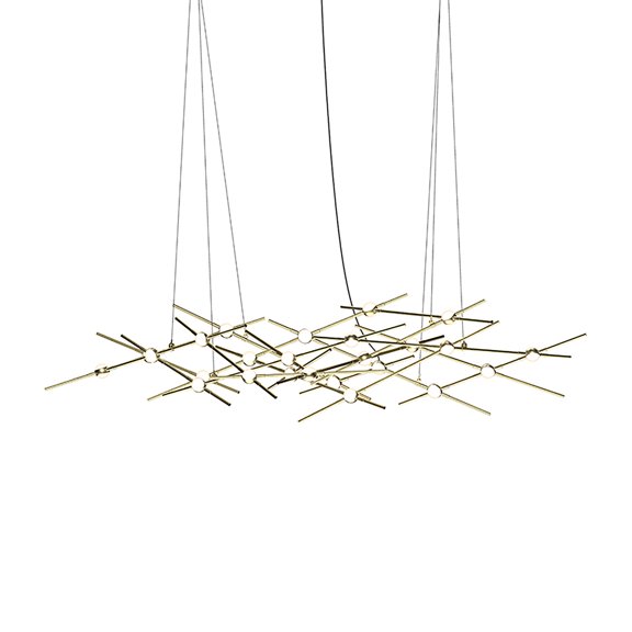 Sonneman 2155.W Constellation Ursa Minor 25 Light 55" Wide Led Abstract Chandelier - Brass